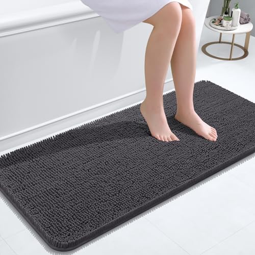 OLANLY Bathroom Runner Rugs 47x20, Extra Soft Absorbent Chenille Bath Rugs by OLANLY