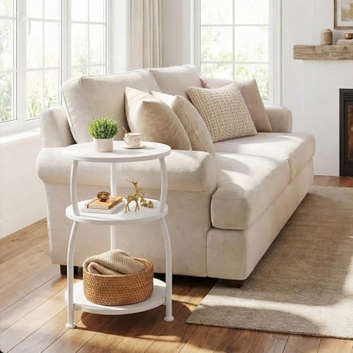 3-Tier Round Side Table, 15.7 inch End Table Nightstand - Image 2