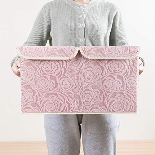 PRANDOM Large Stackable Storage Bins with Lids Fabric Decorative Storage Box Cubes Organizer Containers Baskets with Cover Handles Divider for Bedroom Closet Living Room 17.3x11.8x9.8 Inch 3 Pack - Image 6