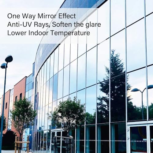 Niviy One Way Window Film Privacy Mirror Effect Self-Adhesive Window Tint UV Heat Control Glass Door Film for Home and Office, Black-Silver 41.2 x 78.7 inches - Image 6