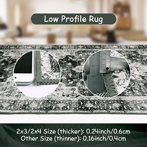 Moynesa Washable 2x3 Entryway Rug Small Front Door Mat, Black and White Kitchen Rugs Non Skid Non-Slip with Rubber Backing, Distressed Low Pile Throw Carpet for Indoor Outside Entrance - Image 4