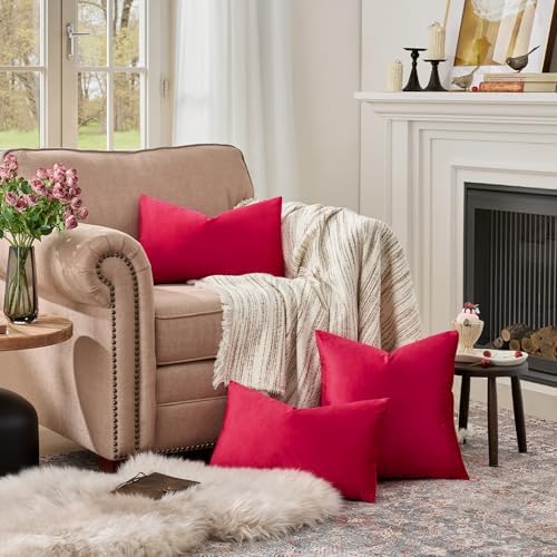 GIGIZAZA Red Pillow Covers 12x20 Decorative Pillows Pack of 2 - Image 3