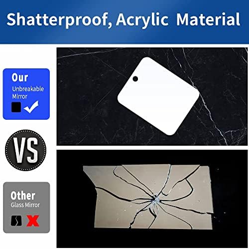 Shower Mirror No Fog Shaving, 6"x8.1"Anti-Fog Bathroom No Fog Shaving Mirror Plexiglass Indestructible Luxury Plexiglass Makeup Mirrors,Acrylic Mirror Tiles - Image 5