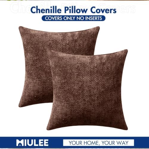 MIULEE Decorative Couch Throw Pillow Covers 20x20 in Red Brown 2 Pack - Image 7