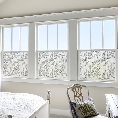 DKTIE Retro Leaves Pattern Two-Way Window Film Privacy 35.4" x 78.7" - Image 4