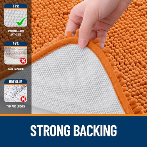 OLANLY Toilet Rugs U-Shaped 24x20, Soft Absorbent Chenille Contour Rugs - Image 6