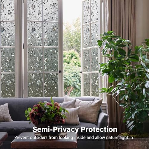 LEMON CLOUD Window Privacy Film, Stained Glass Window Cling, 23.6″ x 157.4″ - Image 4