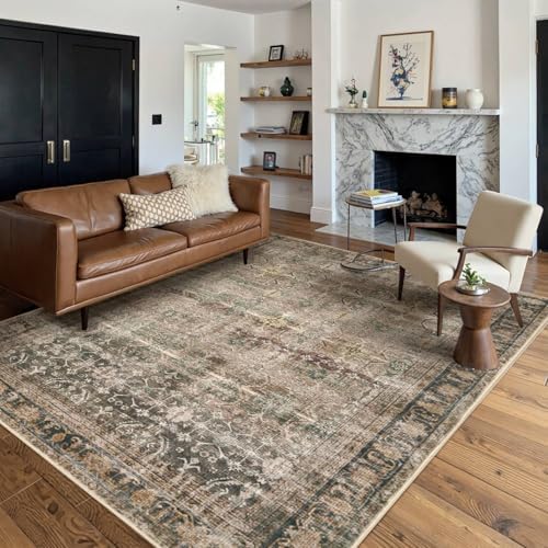Rugxara Brown Area Rugs 5x7 Washable Rug for Living Room Bedroom by Rugxara