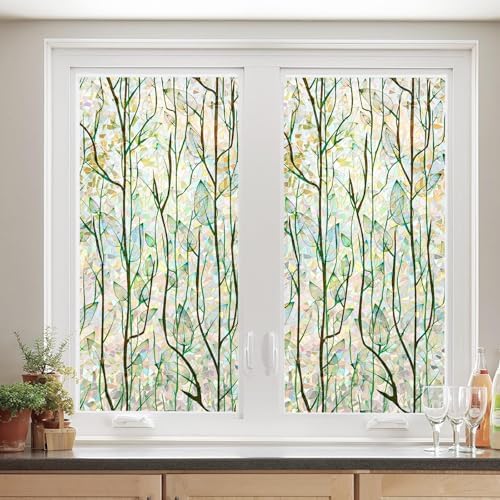 Finnez Window Privacy Film Stained Glass, Rainbow Grove 45.2″ x 78.7″ - Image 4