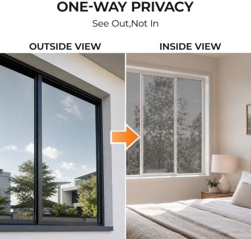 Silver One Way Privacy Window Film Tint Heat Blocking,23.6" x 78.7" - Image 4
