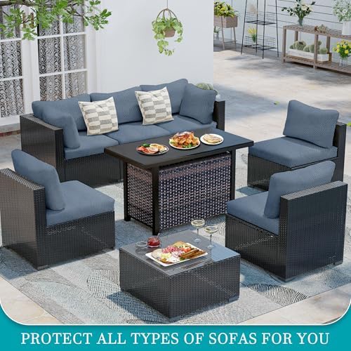 12 Pcs Outdoor Cushion Covers, Patio Sofa Cushion Covers Replacement - Image 5
