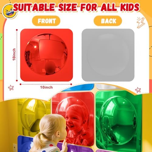 Geiserailie 9 Pcs Sensory Wall Bubble Mirrors, 10 x 10 Inch, CPC Certified - Image 2