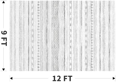 9x12 Area Rugs for Living Room Machine Washable Rug Distressed Indoor Carpet Neutral Moroccan Boho Rug Ultra Soft Area Rug for Bedroom Dining Room Playroom Office, Black - Image 2