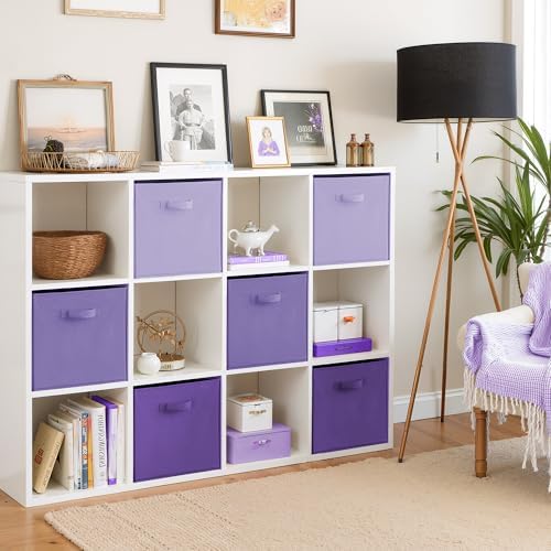Cupic Cupid 6-Pack 13x13 Storage Cube Bins, Fabric Cubes, Purple Gradient - Image 3