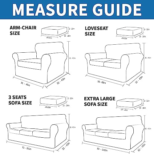 XINEAGE 2-Piece Stretch Armchair Sofa Cover, Washable Couch Covers for Dog - Image 2