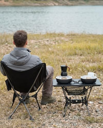 Gonex Foldable Camping Table, Portable Aluminum Roll Up Top Camp Side Table - Image 2