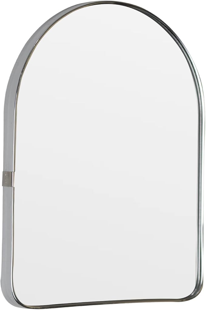 Funly mee Arched Wall Mirror, Wall-Mounted Plastic Mirror, for Bathroom and Vanity (Sliver, 11.8 x 15.8) by Funly+mee