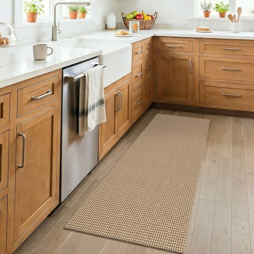 KOZYFLY Boho 2x4 Entry Runner Rug, Small Washable Runners for Entryway, Non Slip Door Mat Indoor Entrance, Front Porch Carpet for Foyer, Kitchen, Bedroom, Bathroom, Orange Beige/Tan/Brown - Image 3
