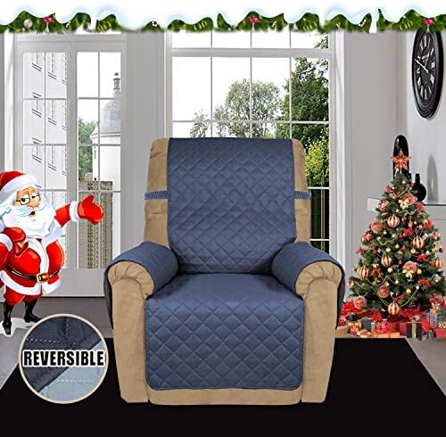 Easy-Going Reversible Couch Cover, Recliner 19 in, Dark Blue/Light Blue - Image 2