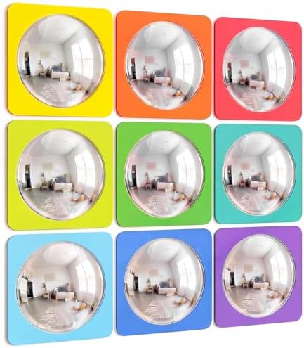 Geiserailie 9 Pcs Sensory Wall Bubble Mirrors, 6 x 6 Inch, CPC Certified by Geiserailie