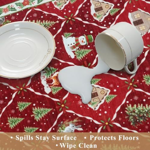 3-Piece Plaid Christmas Decorations Kitchen Rugs Set: Washable Non-Slip Kitchen Mat for Floor Soft Low Pile Modern Runner Rug for Sink Floor Mats ＆Indoor, Hallway, Entryway, (Red/Green) - Image 7