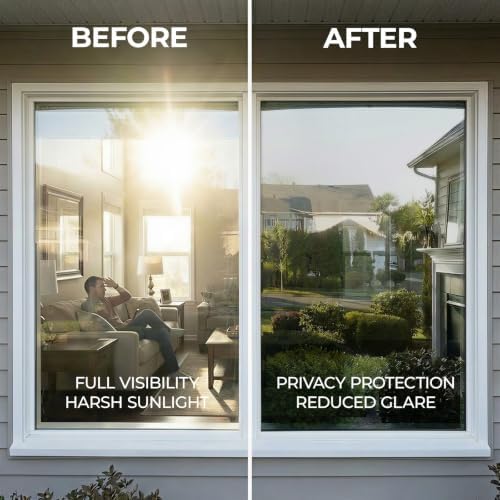 Silver One Way Privacy Window Film Tint Heat Blocking,29.5" x 78.7" - Image 7