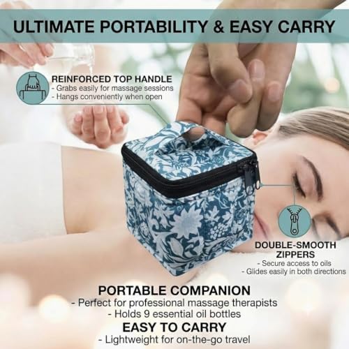 9 Bottles Essential Oil Carrying Case with Thick Foam Protection, Portable and Shockproof Organizer for 5ml to 10ml,15ml Bottles, Nail Polish, Roller Balls and Travel (Aqua Green) - Image 5