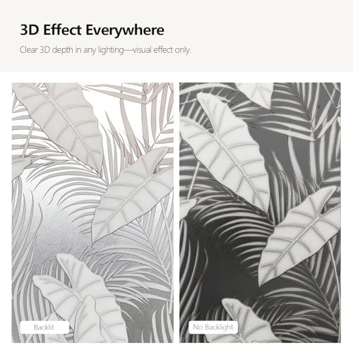 Faux 3D Frosted Tropical Window Privacy Film for Glass Door and Window, 29.53"x68.90" 3D-Caladium - Image 4
