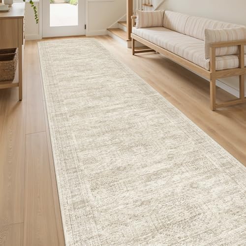 Soalmost Hallway Runner Rug 2'6" x 12' Washable Long Kitchen Rugs Beige - Image 3