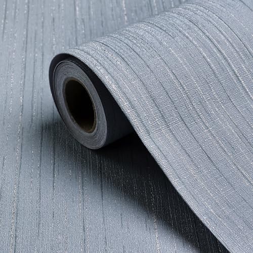 Blue Grasscloth Peel and Stick Wallpaper Texture Self-Adhesive Contact Paper 15.7" X 120" Faux Grasscloth Removable Wallpaper for Cabinets Counter Top Liners by Biyoeepeelstickwallpaper