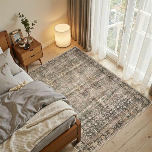 Rugxara 3x5 Rug for Entryway Bedroom Washable Area Rugs Carpet, Brown by Rugxara
