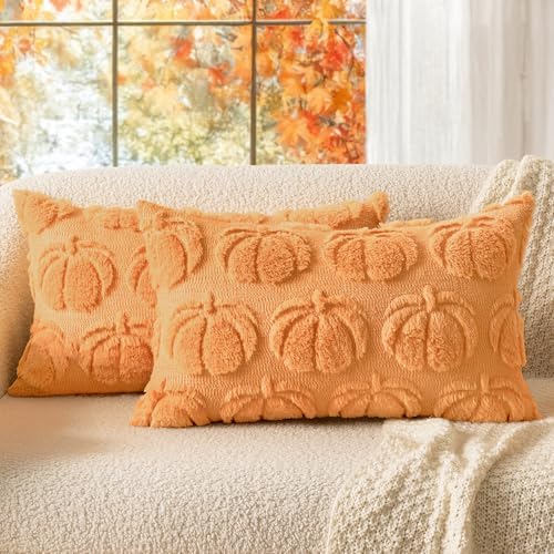 MIULEE Fall Pillow Covers Pumpkin Fall Decor Lumbar 12x20 Pumpkin by MIULEE