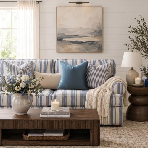 GIGIZAZA Stone Blue Velvet Throw Pillow Covers Big 26x26 Pack of 2 - Image 3