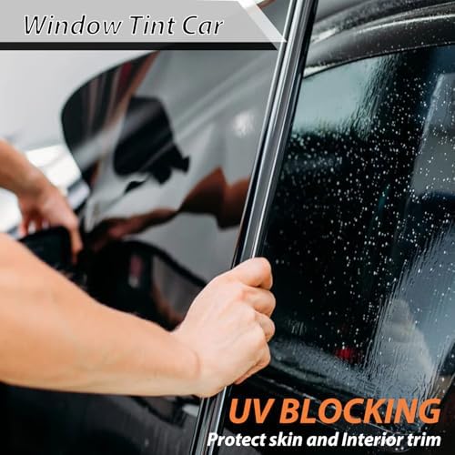 Niviy Window Tint Car One Way Privacy Mirror Effect Self-Adhesive 5% VLT Ceramic Car Window Tint UV Heat Control Glass Door Film for Home and Office, Black-Silver 23.6 x 78.7 inches - Image 3