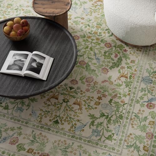 Washable Area Rugs for Living Room: 6x9 Bedroom Rug Stain Resistant Non Slip Low Pile Lightweight Soft Carpets for Dining Room Kitchen Nursery Kids Room Farmhouse Living Room Indoor - Image 3
