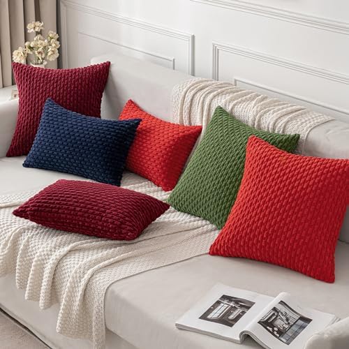 MIULEE Lumbar Decorative Throw Pillow Covers 12x20 Navy Blue Corduroy - Image 4