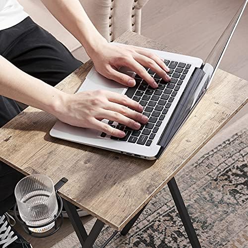 VECELO Folding TV Tray for Eating Set of 2, Portable Dinner/Snack Table with Cup Holder for Couch, Living Room and Small Space, Grey & Black - Image 7