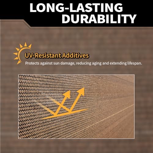 90% Privacy Fence Screen 3x30Ft Balcony Windscreen for Garden,Mocha - Image 5