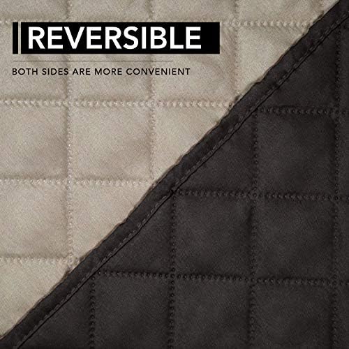 Easy-Going Reversible Couch Cover, Oversized Recliner, Black/Beige - Image 5