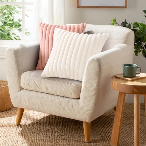 Pallene Faux Fur Decorative Throw Pillow Covers 22x22 Set of 2, Pink - Image 4