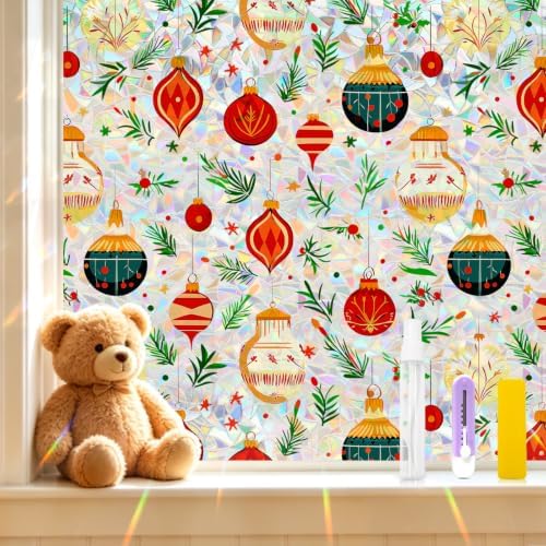 SOMWISE Rainbow Stained Glass Window Privacy Film,Heat Blocking Save Energy by somwise