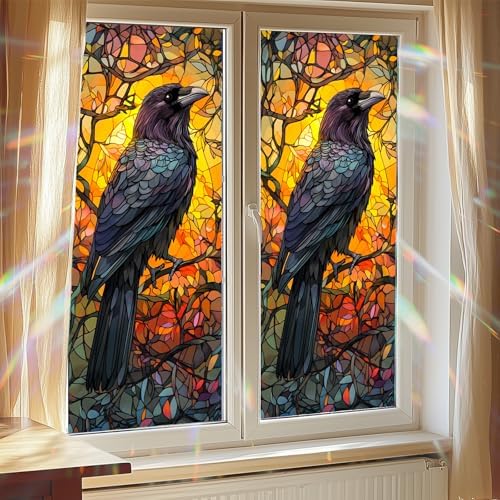 HOMETITUTE Gothic Crow Privacy Window Film Cling 17.7x39.3 PVC - Image 7