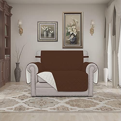 Easy-Going Reversible Couch Cover, Oversized Chair, Coffee/Ivory - Image 2