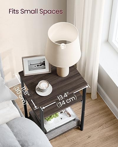 VASAGLE Side Table, Small End Table, Tall Nightstand, Steel Frame - Image 5