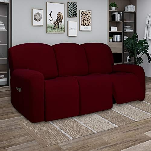 PureFit Super Stretch 3 Seats Recliner Sofa Couch Cover with Pocket - Image 2