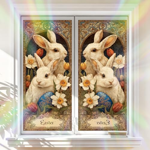 Cmialusie Easter Bunny Window Film 39.3 x 17.3 Inch Cling by NeedaOne