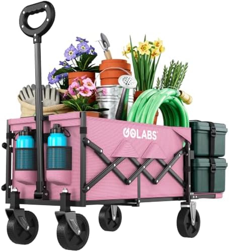 Golabs WA1 Collapsible Folding Wagon Cart, Max 220lb Load, Expands to 100L by GOLABS