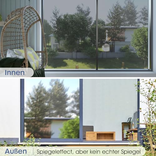 rabbitgoo Window Privacy Film One Way, 17.5" x 157.4", Silver - Image 4