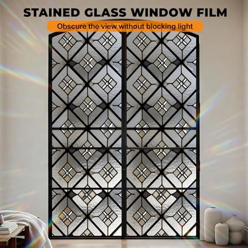 Window Privacy Film Frosted Glass Window Sticker Window Film Static Glass Cling Tint Non-Adhesive for Home Door Decorative Frosting Cover 17.5 X 39.3 inch - Image 2