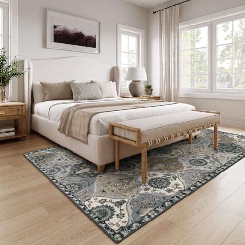Lahome Moroccan Washable Living Room Rug, 5x8 Rugs for Bedroom Dining Room - Image 4